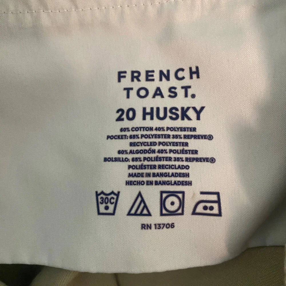 French Toast Boy School Uniform Bundle 4 Khaki Shorts 20H 2 Navy Polos XL 18/20H - Picture 5 of 16